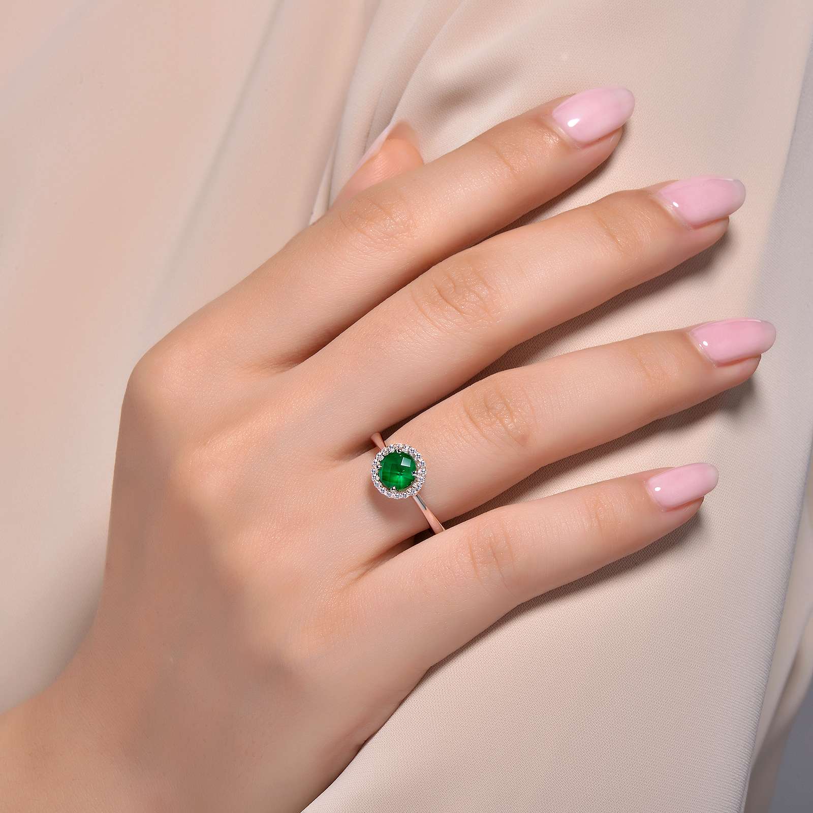 Lafonn Simulated Diamond & Emerald Birthstone Ring - May BR001EMP