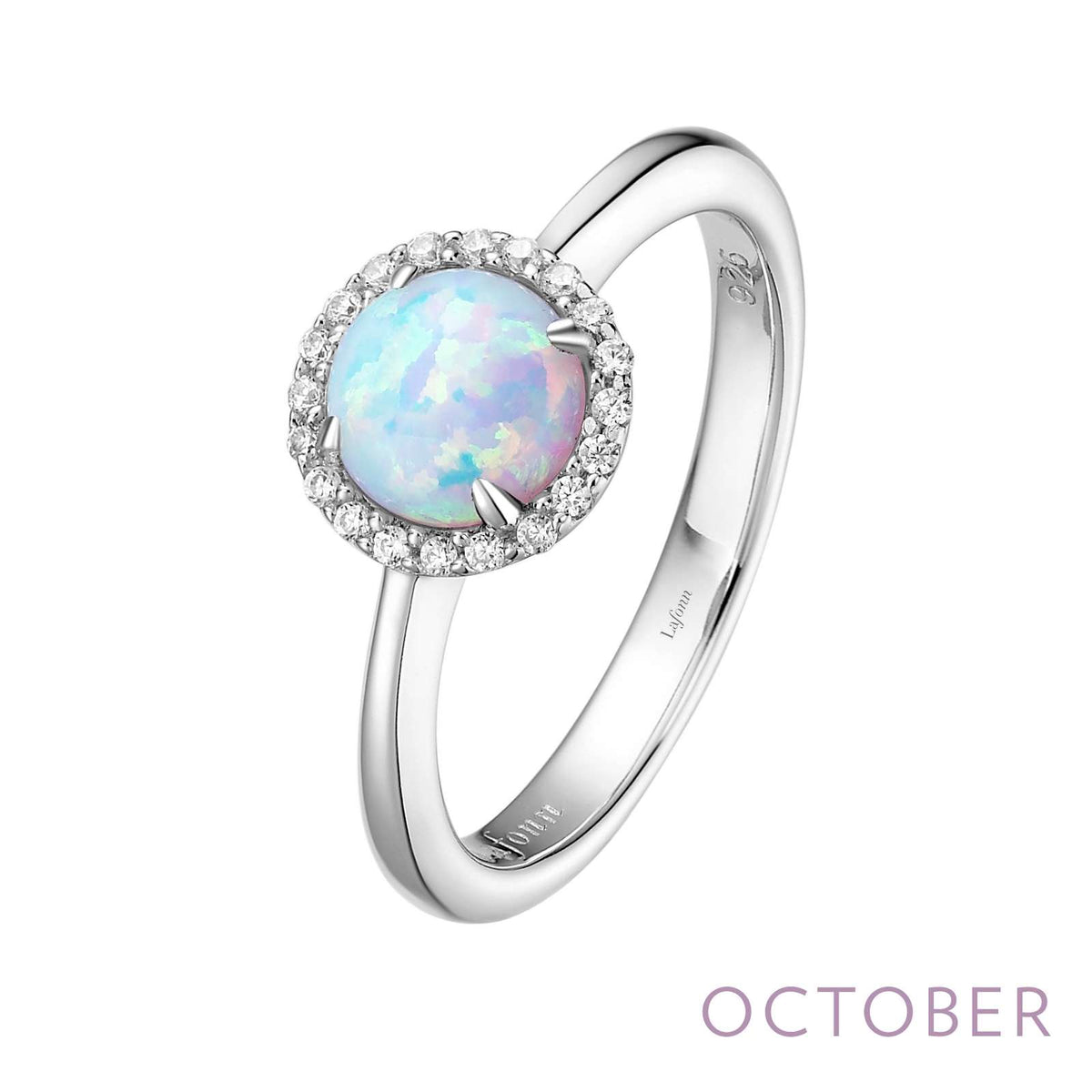 Lafonn Simulated Diamond &amp; Opal Birthstone Ring - October BR001OPP