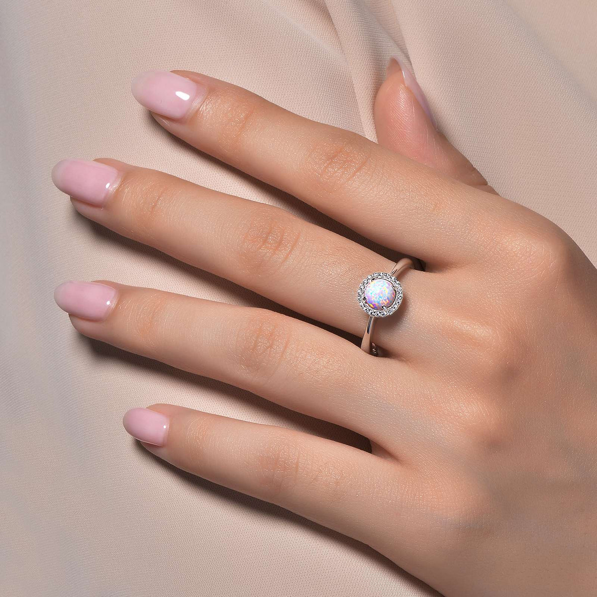 Lafonn Simulated Diamond &amp; Opal Birthstone Ring - October BR001OPP
