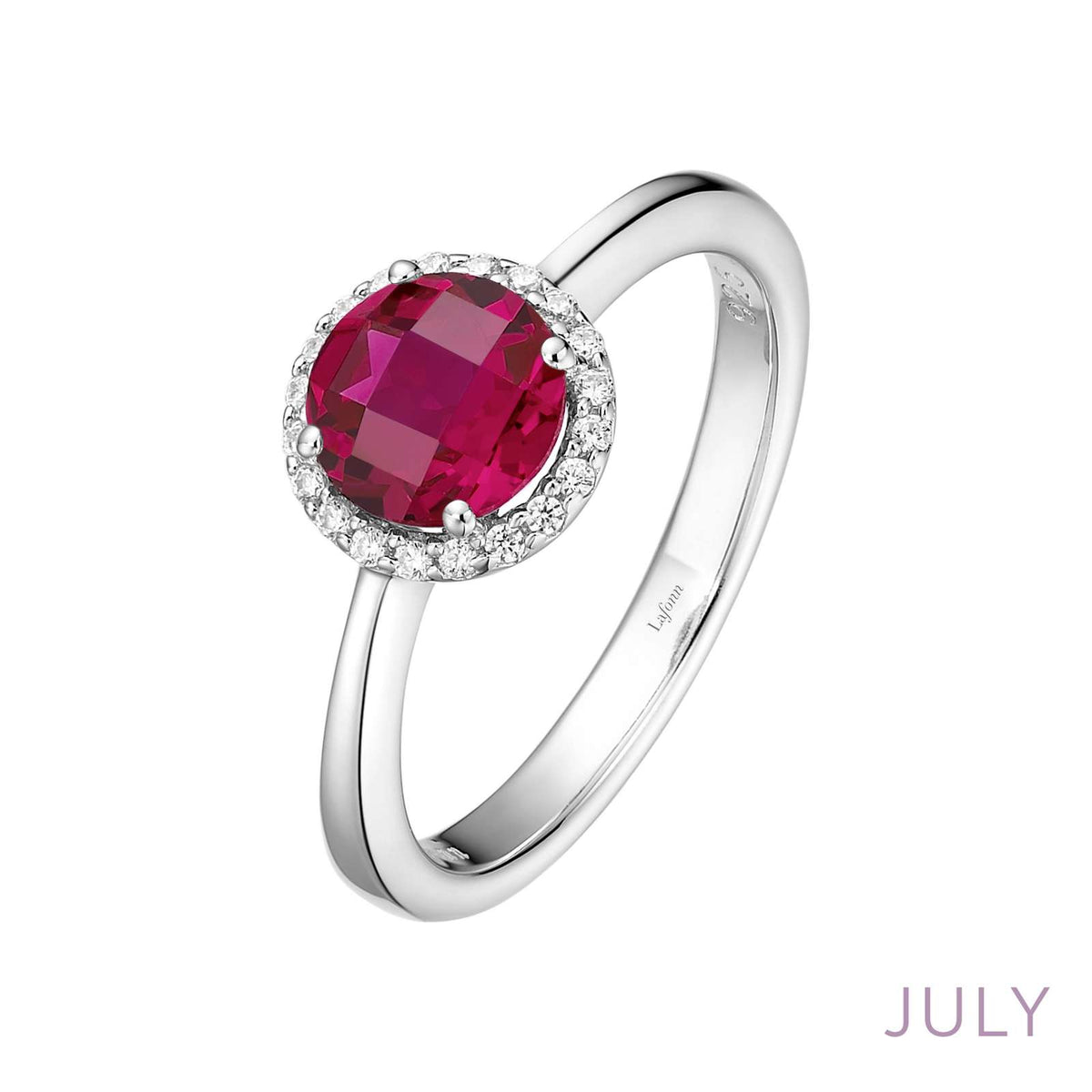 Lafonn Simulated Diamond &amp; Ruby Birthstone Ring - July BR001RBP