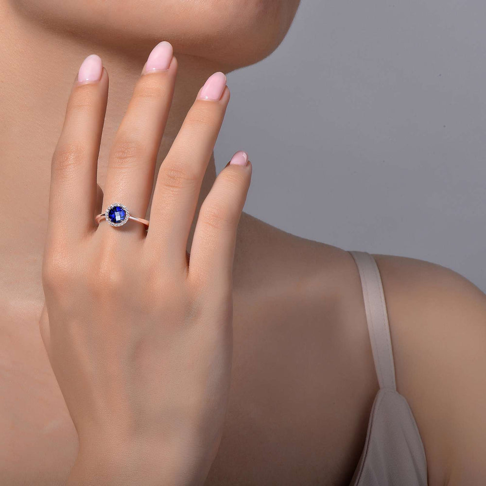 Lafonn Simulated Diamond & Blue Sapphire Birthstone Ring - September BR001SAP