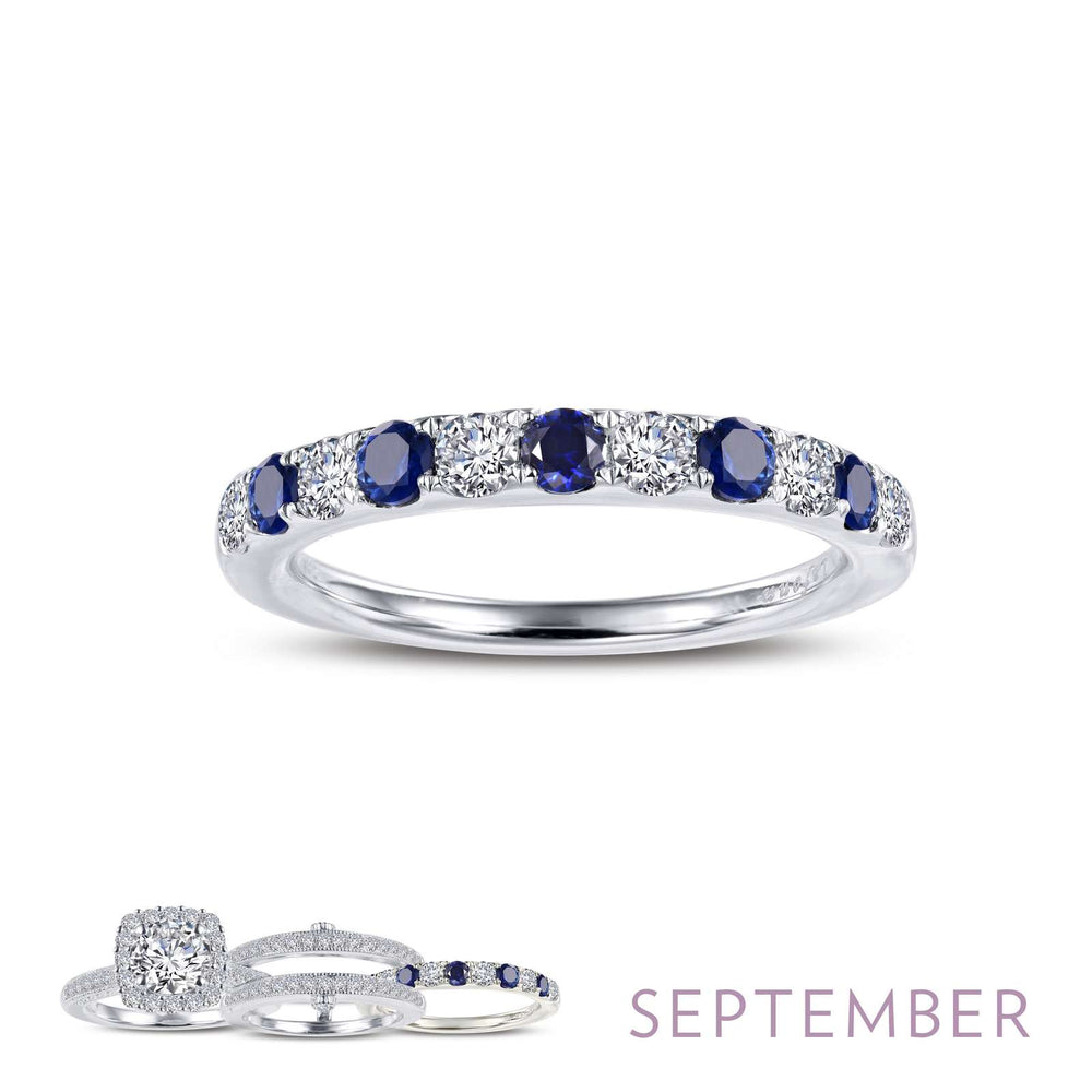 Lafonn Simulated Diamond & Blue Sapphire September Birthstone Stackable Ring BR004SAP