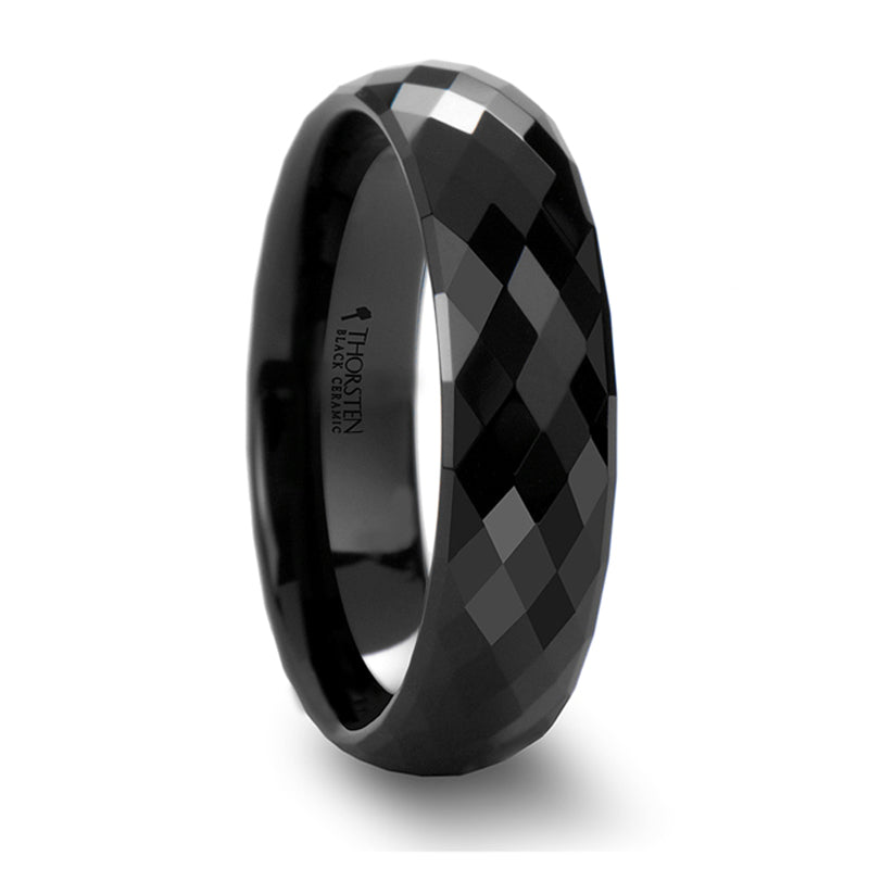 Buy 6mm Black/White Crystal Ceramic Ring For Women Wedding Band Ring,  Steel, crystal, at Amazon.in