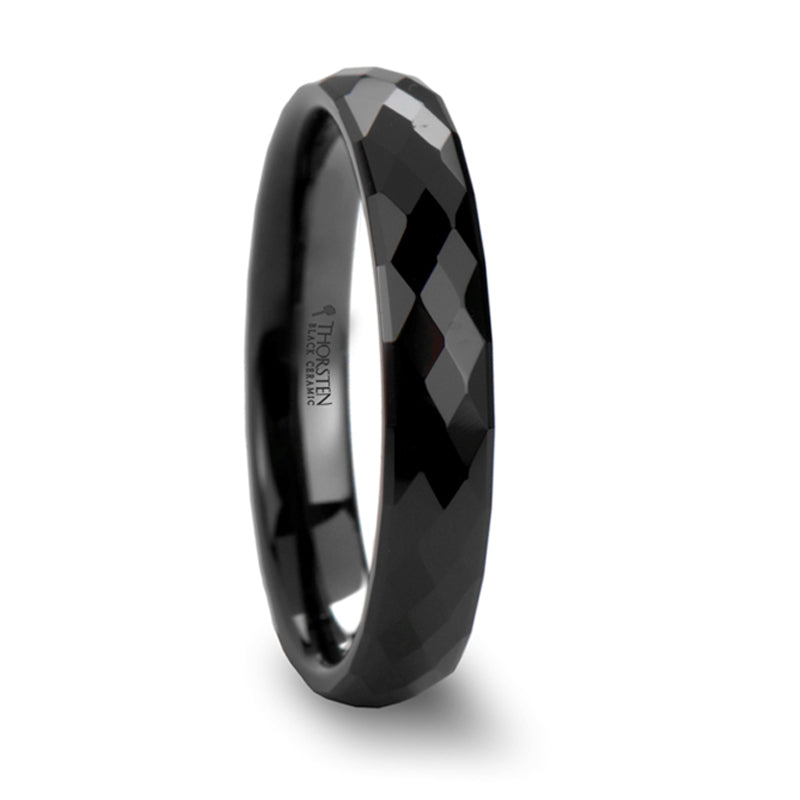 Thorsten Draco Black Ceramic Ring w/ 288 Diamond Facetes(4-8mm) C676-MDF