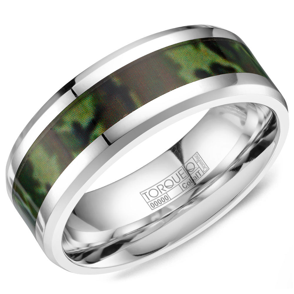 Torque Cobalt Collection 8MM Wedding Band with Camo Center CB-0001