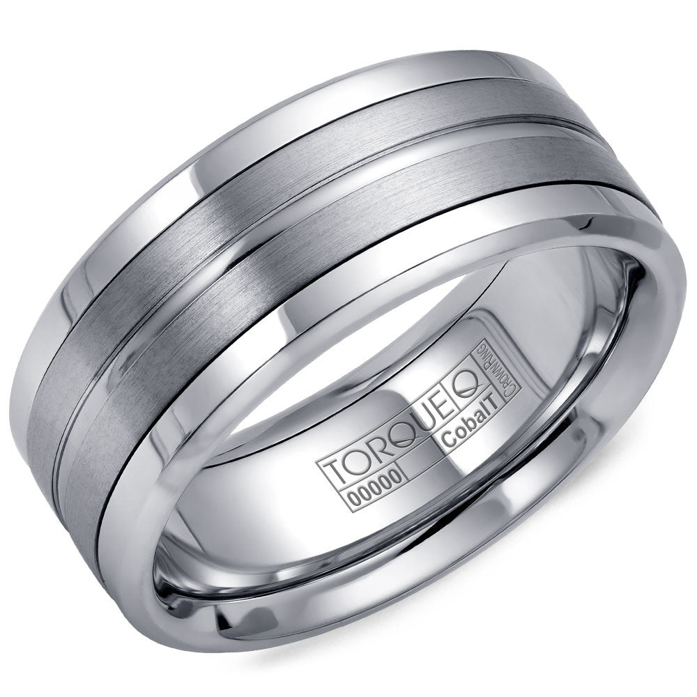 Torque Cobalt Collection 9MM Wedding Band with Brushed Detailing CB-1113