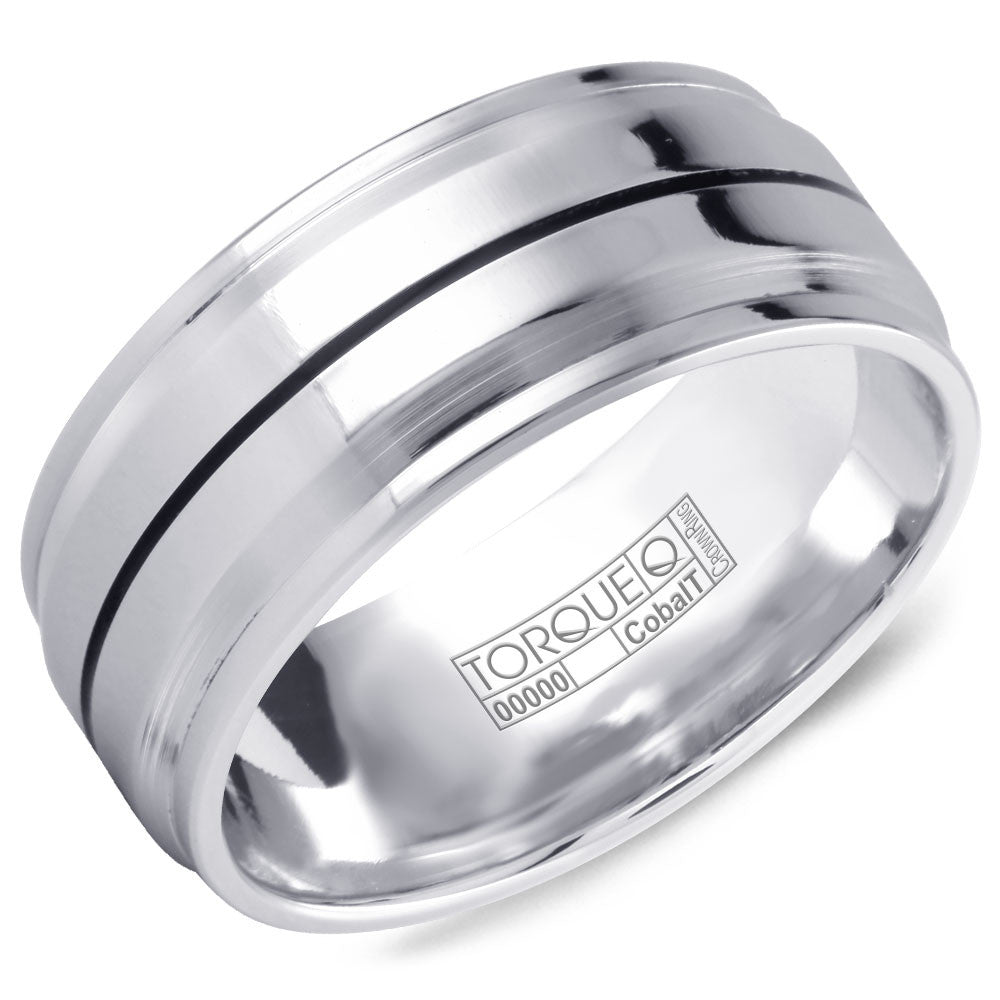 Torque Cobalt Collection 9MM Wedding Band with Black Cobalt Lines CB-2125