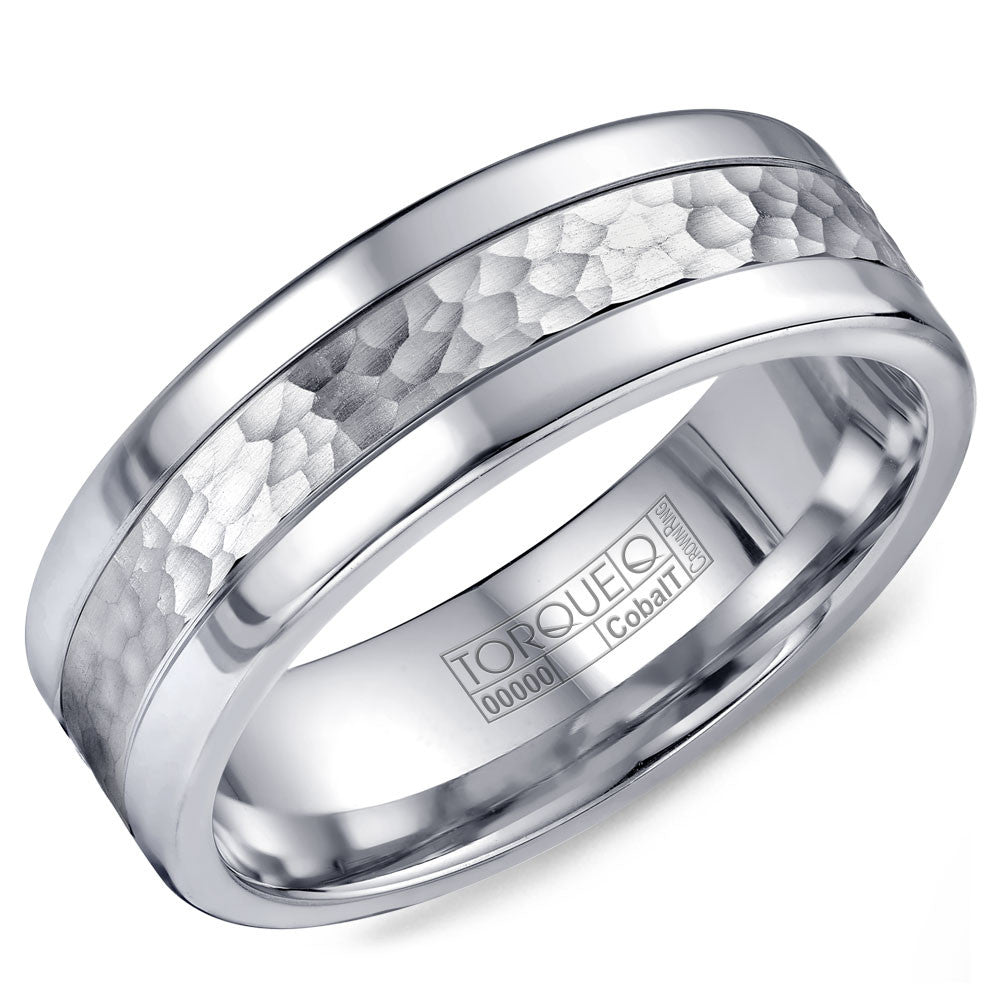 Torque Cobalt Collection 7MM Wedding Band with Hammered Center CB-2202
