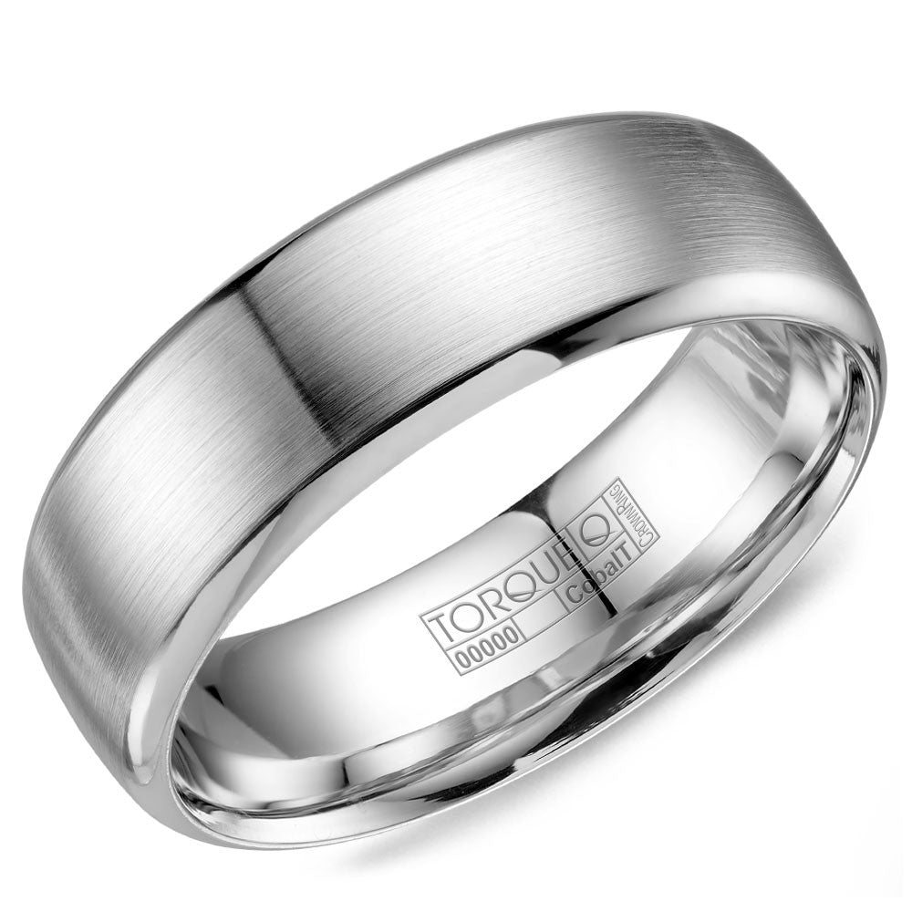 Torque Cobalt Collection 7MM Wedding Band with Brushed Finish CB-7000
