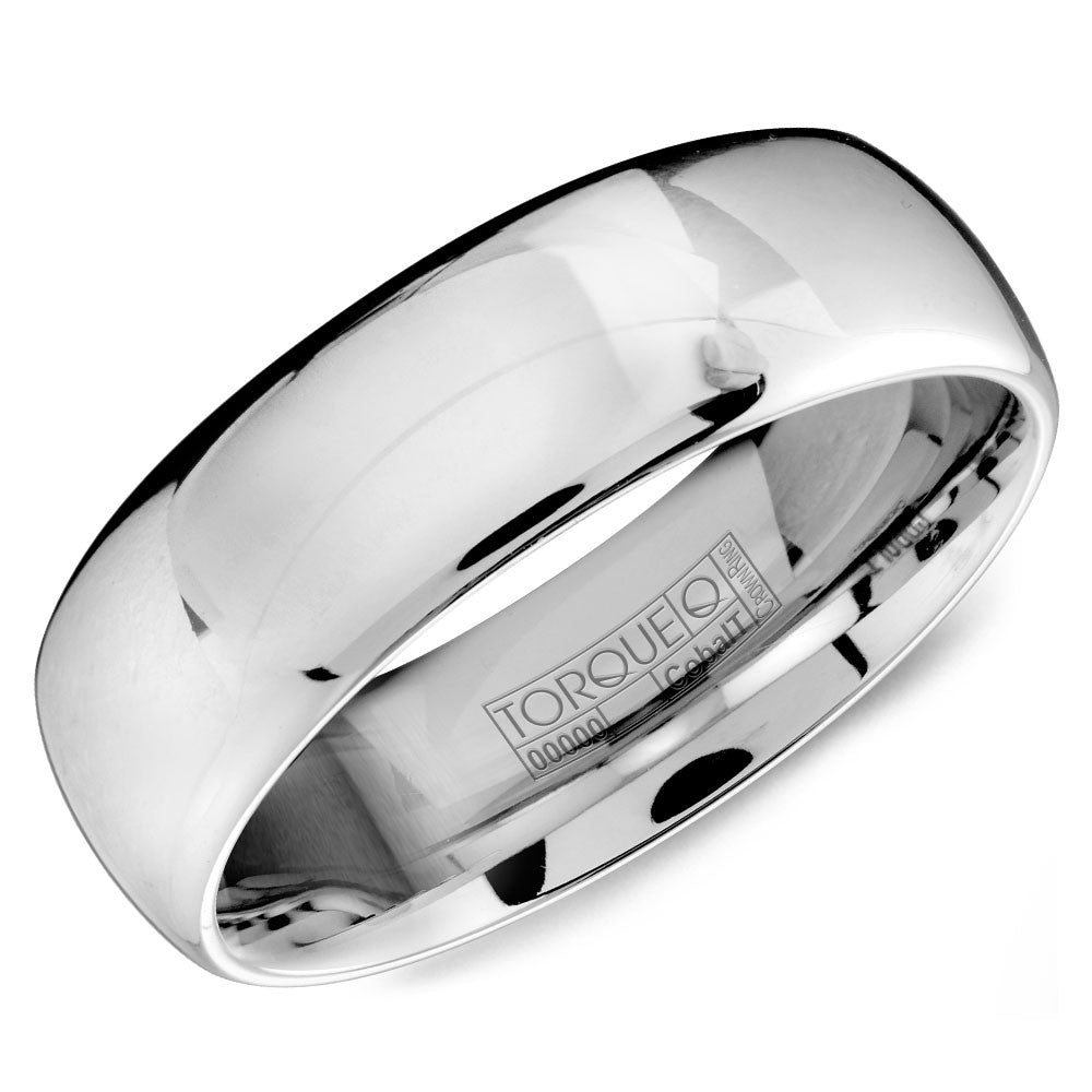 Torque Cobalt Collection 7MM Wedding Band with High Gloss Polish CB-7100