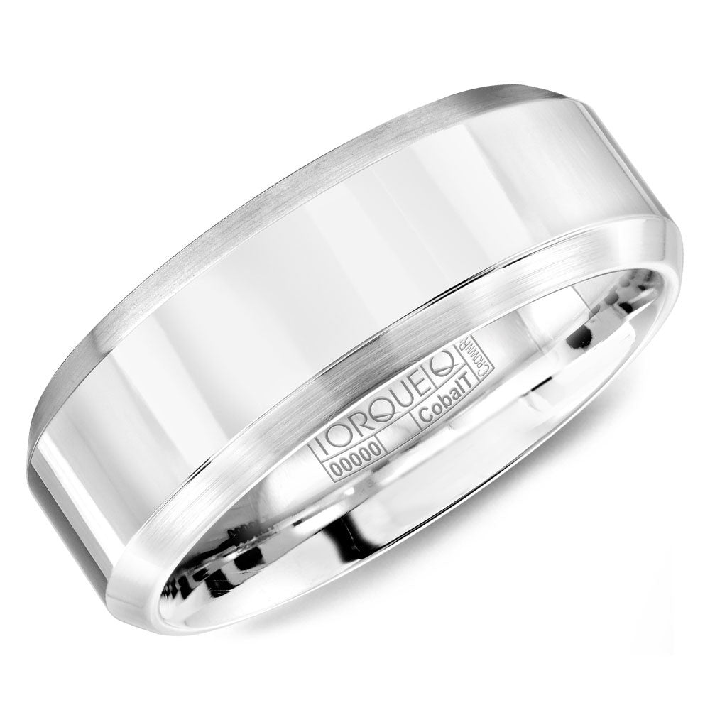 Torque Cobalt Collection 7MM Wedding Band with Brushed Beveled Edges CB-7103