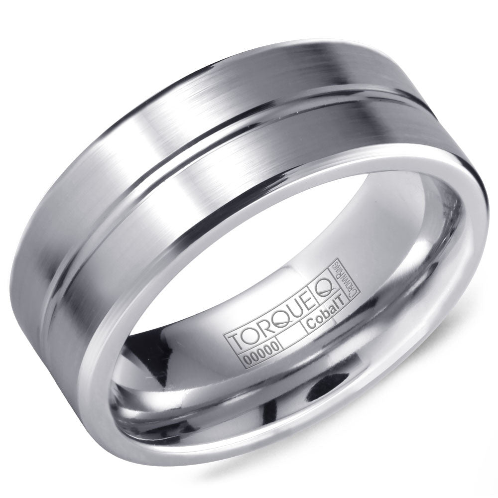 Torque Cobalt Collection 7MM Wedding Band with Line Detailing CB-7131