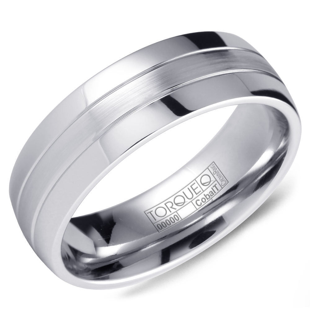Torque Cobalt Collection 7MM Wedding Band with Brushed Center CB-7132