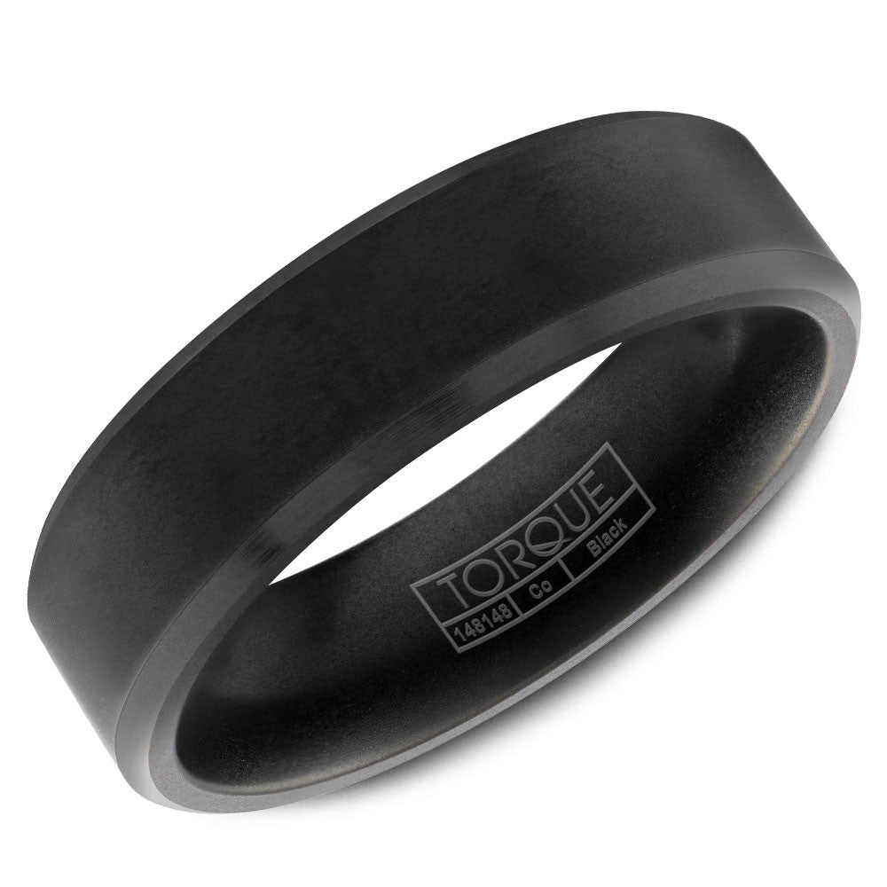 Torque Black Cobalt Collection 7MM Wedding Band with Brushed Finish CBB-0019