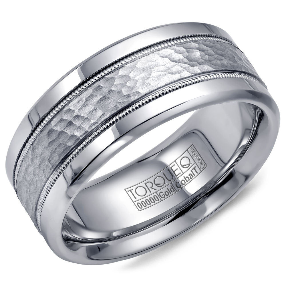 Torque Cobalt &amp; Gold Collection 9MM Wedding Band with White Gold Center CW003MW9