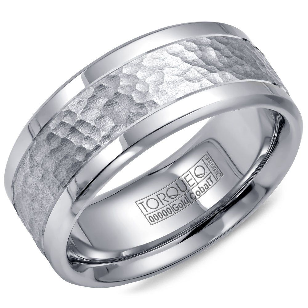 Torque Cobalt &amp; Gold Collection 9MM Wedding Band with White Gold Center CW005MW9