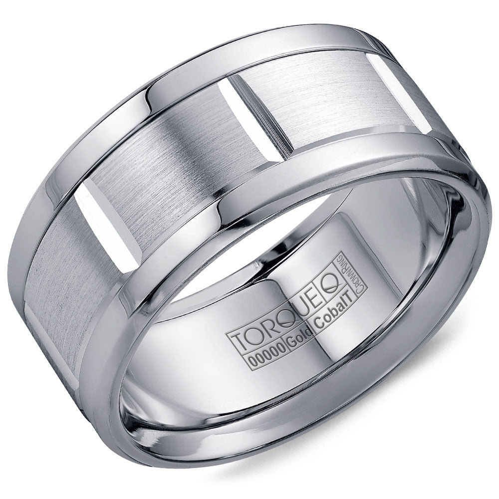 Torque Cobalt &amp; Gold Collection 10.5MM Wedding Band with White Gold Center CW010MW105
