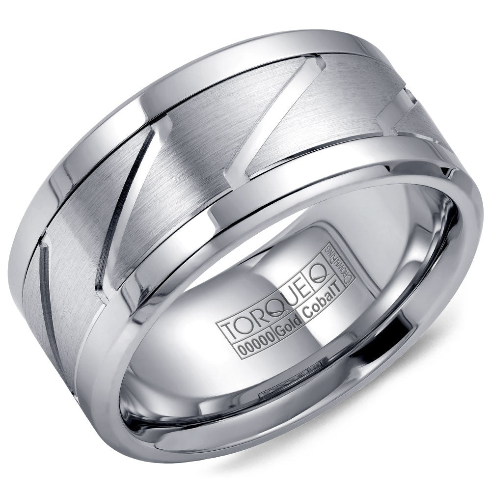 Torque Cobalt &amp; Gold Collection 10.5MM Wedding Band with White Gold Center CW013MW105