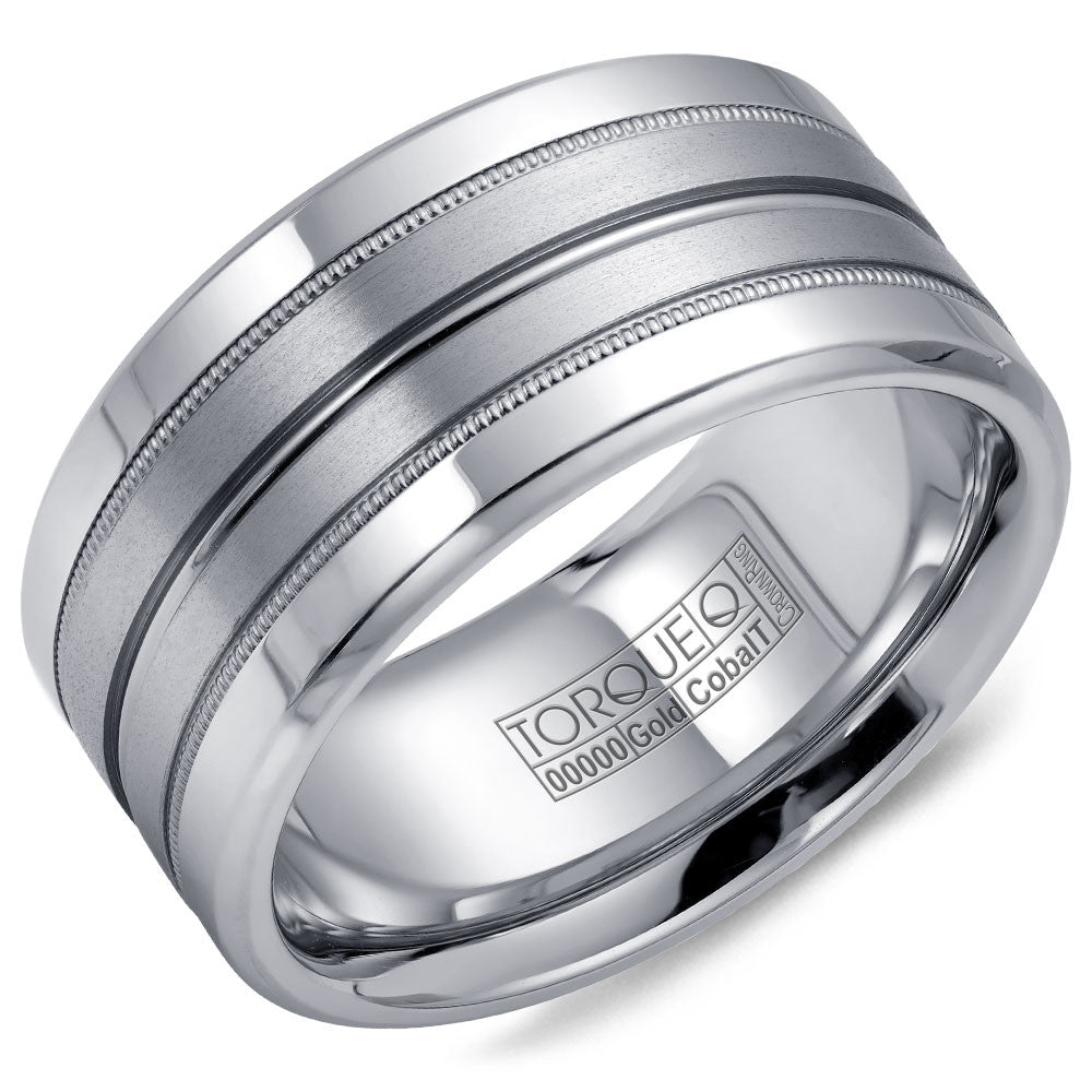 Torque Cobalt &amp; Gold Collection 10.5MM Wedding Band with White Gold Center CW025MW105