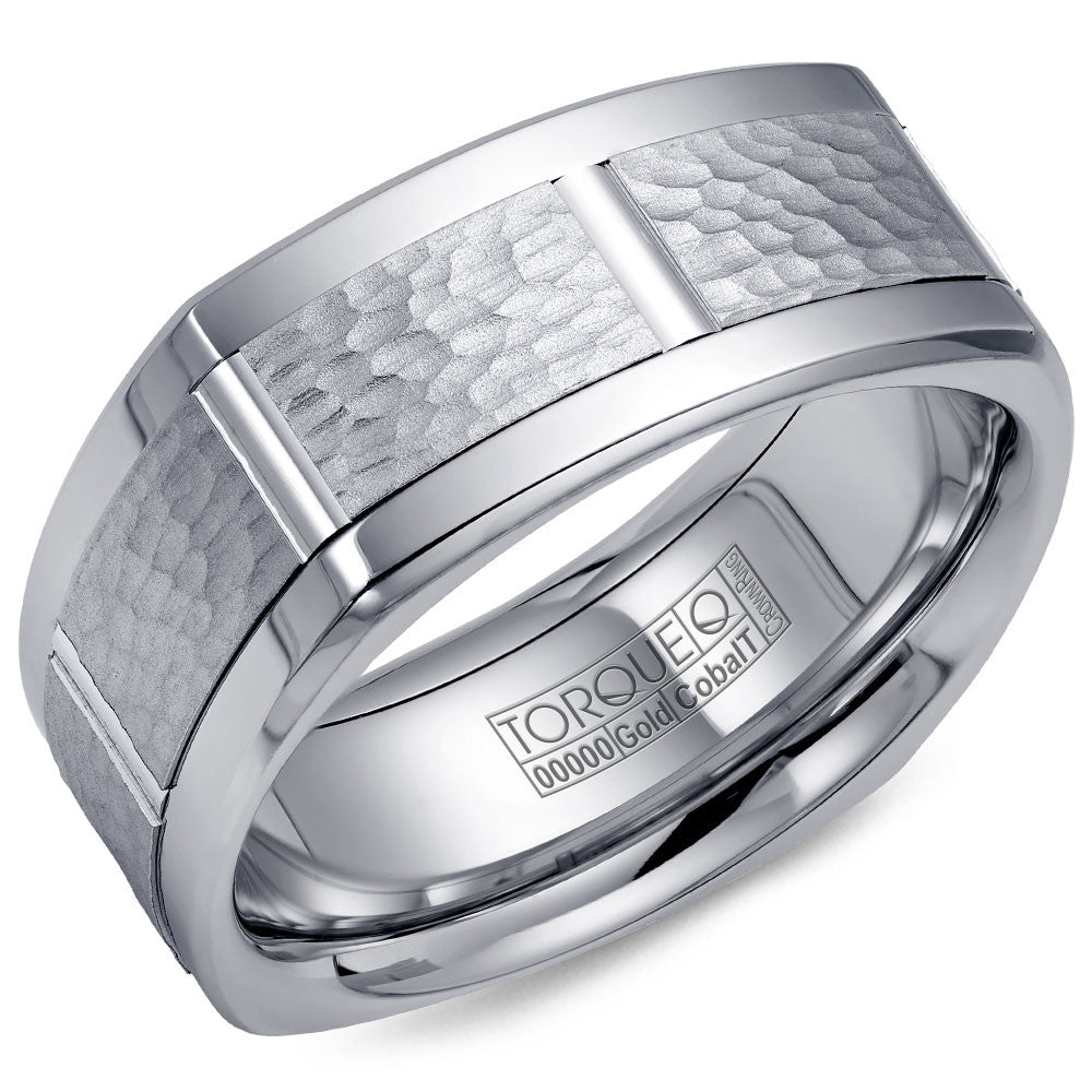 Torque Cobalt &amp; Gold Collection 9MM Wedding Band with White Gold Center CW058MW9