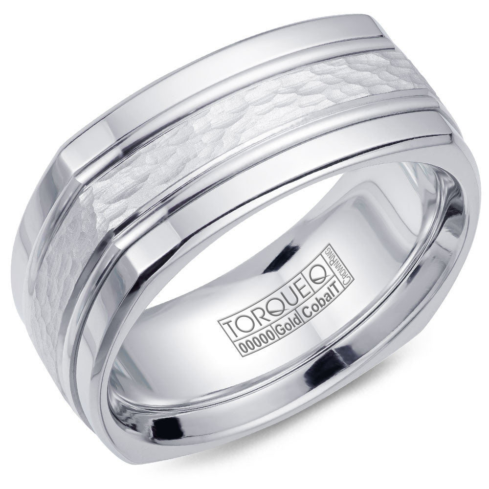 Torque Cobalt &amp; Gold Collection 9MM Wedding Band with White Gold Center CW060MW9