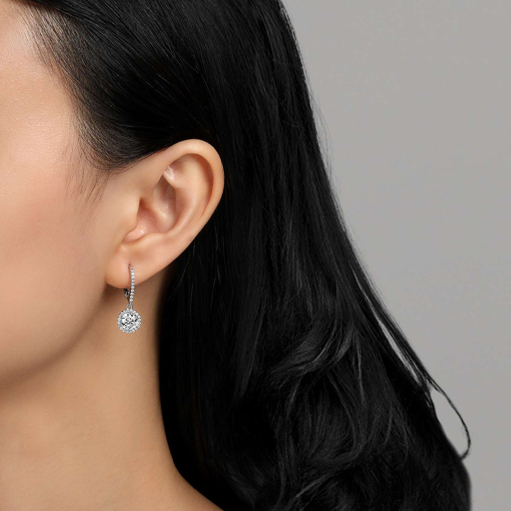 Lafonn Simulated Diamond Halo Drop Earrings E0193CLP