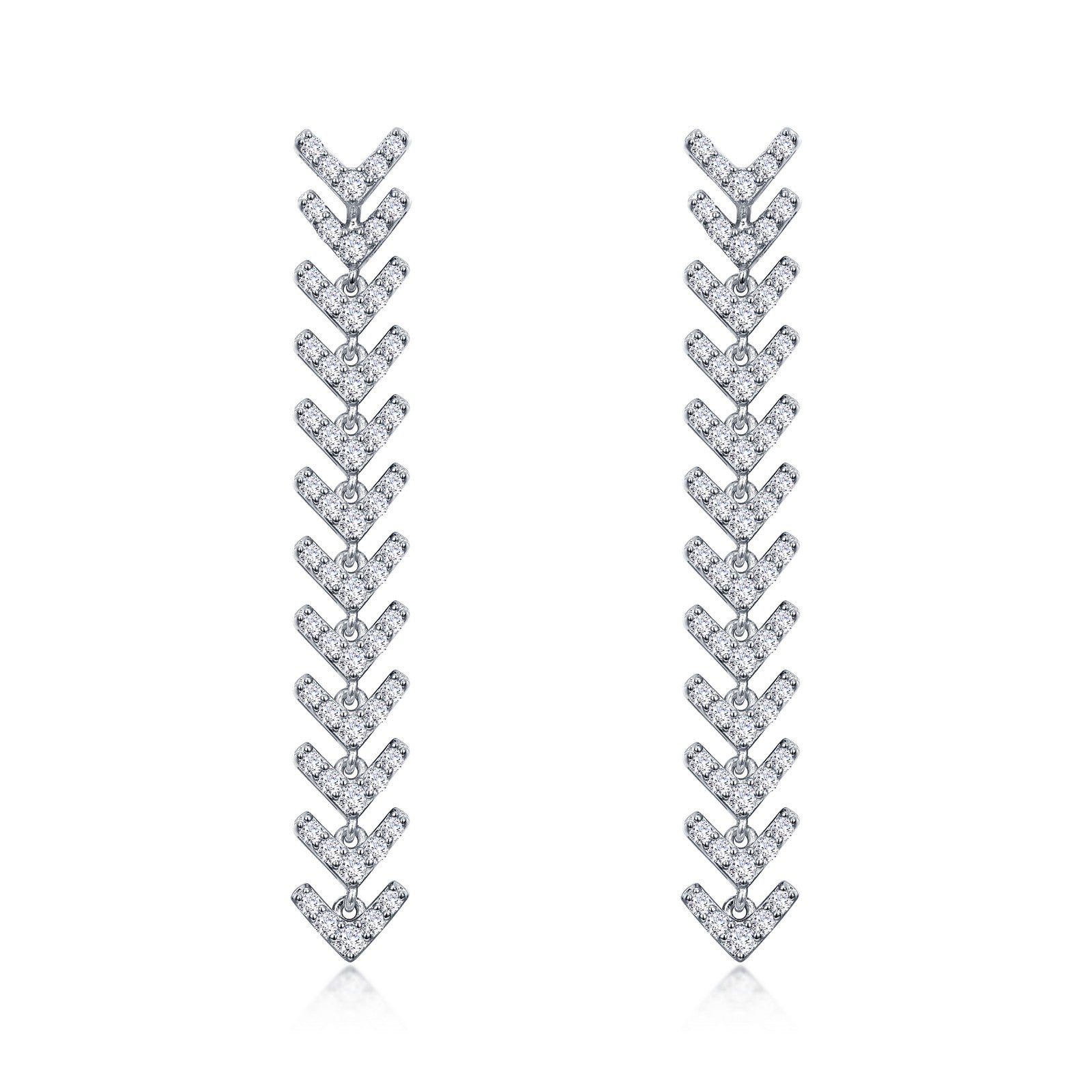 Lafonn Simulated Diamond Fancy Fishbone Earrings E0491CLP