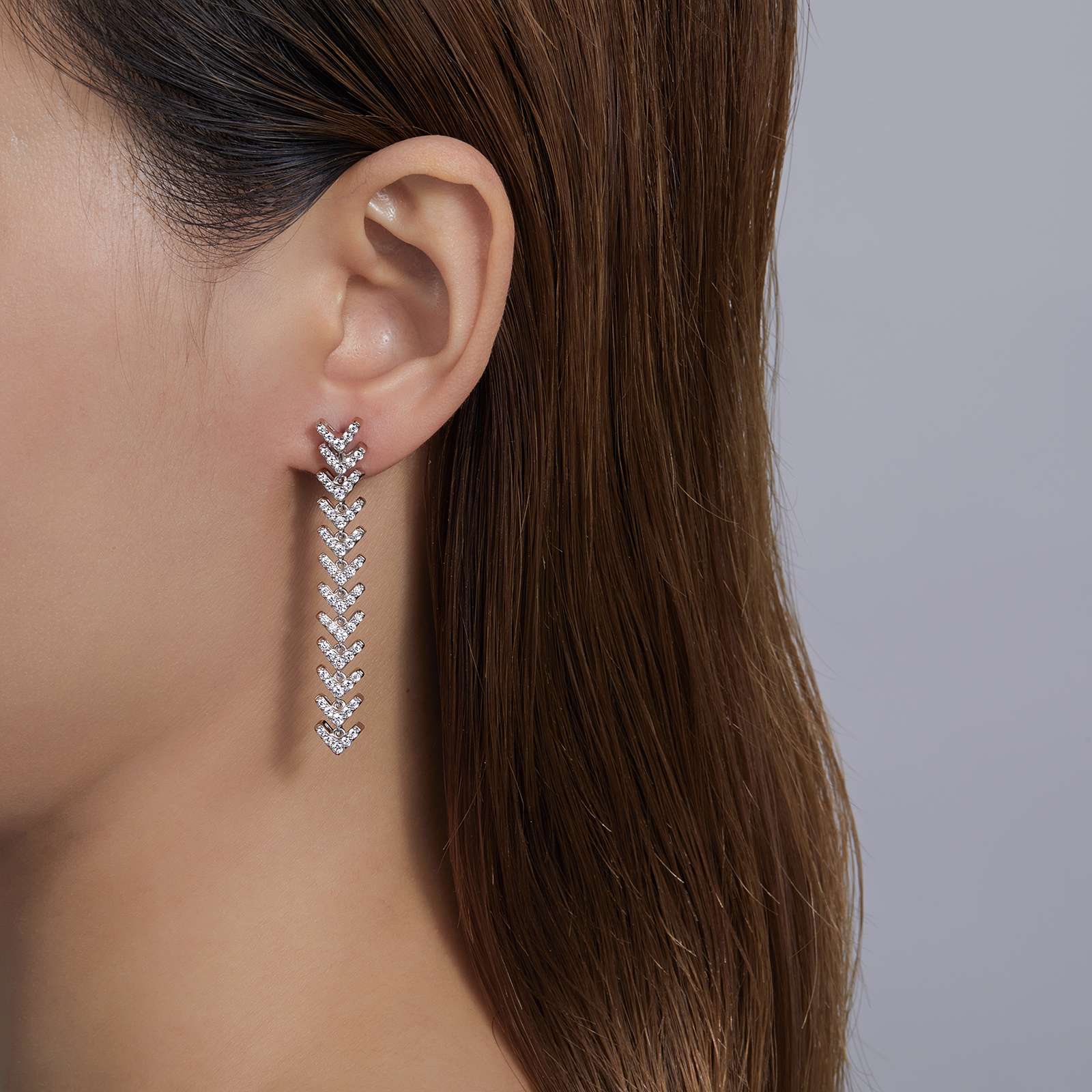 Lafonn Simulated Diamond Fancy Fishbone Earrings E0491CLP