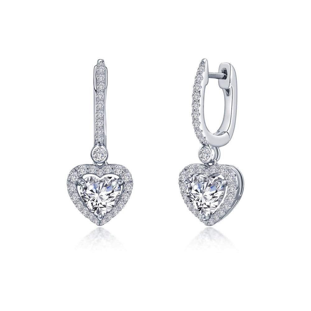 Lafonn Simulated Diamond Mini Dangling Heart Earrings E0556CLP00