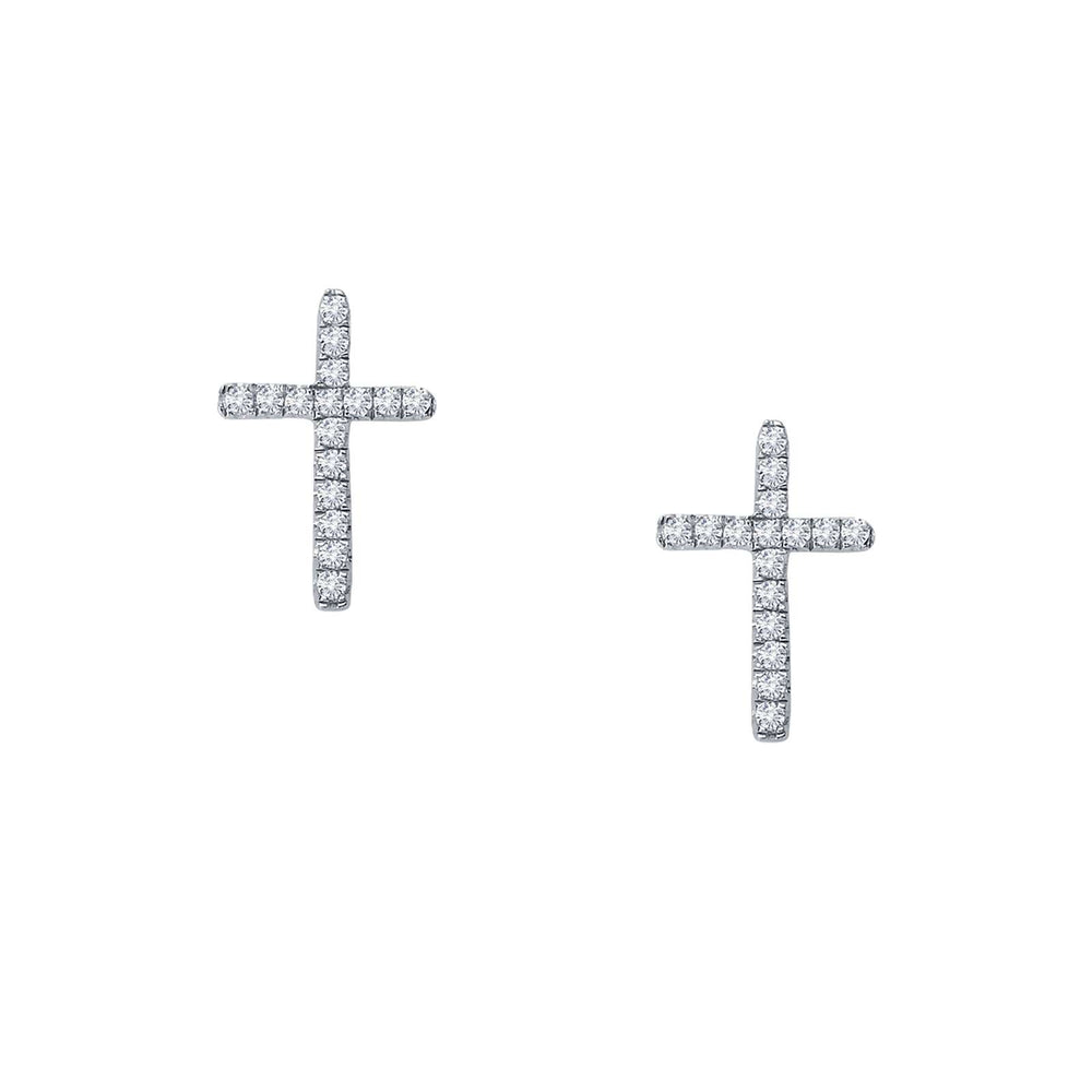 Lafonn Simulated Diamond Dainty Cross Stud Earrings E2003CLP