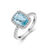 Lafonn Simulated Diamond & Genuine Blue Topaz Halo Ring GR002BTP
