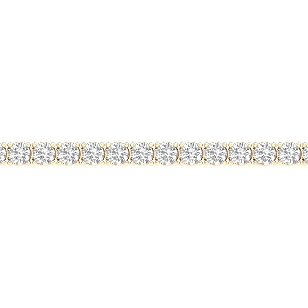 2 Carat Round Lab Grown Diamond 14K Gold 4 Prong Tennis Bracelet