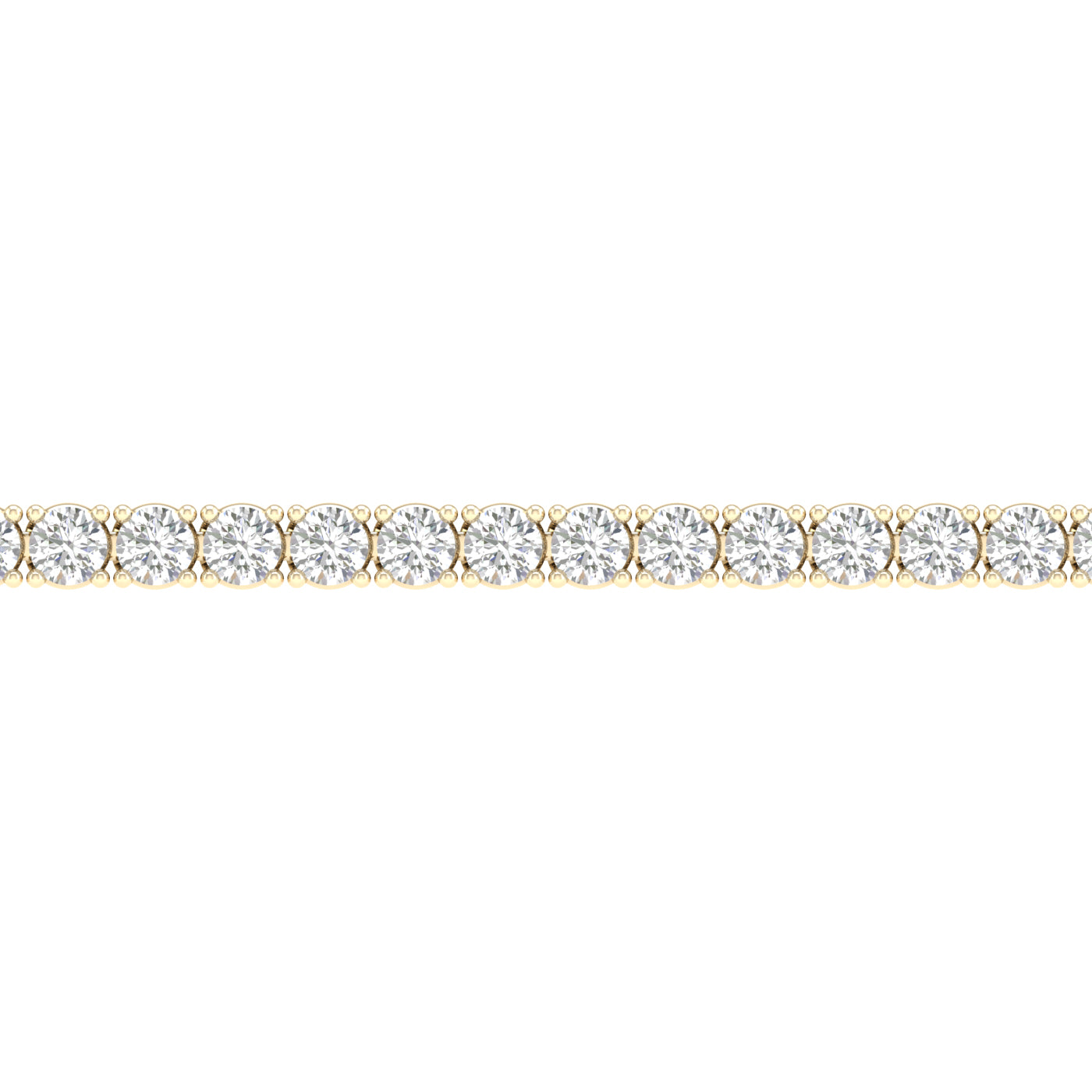2 Carat Round Lab Grown Diamond 14K Gold 4 Prong Tennis Bracelet