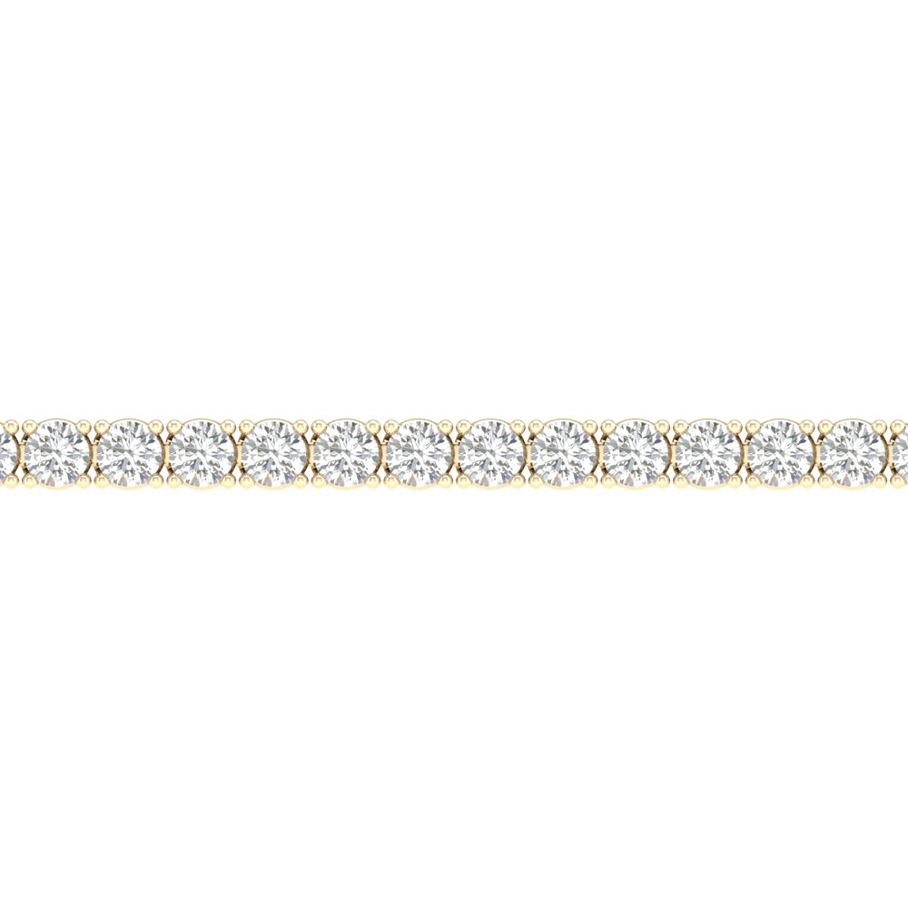 4 Carat Round Lab Grown Diamond 14K Gold 4 Prong Tennis Bracelet