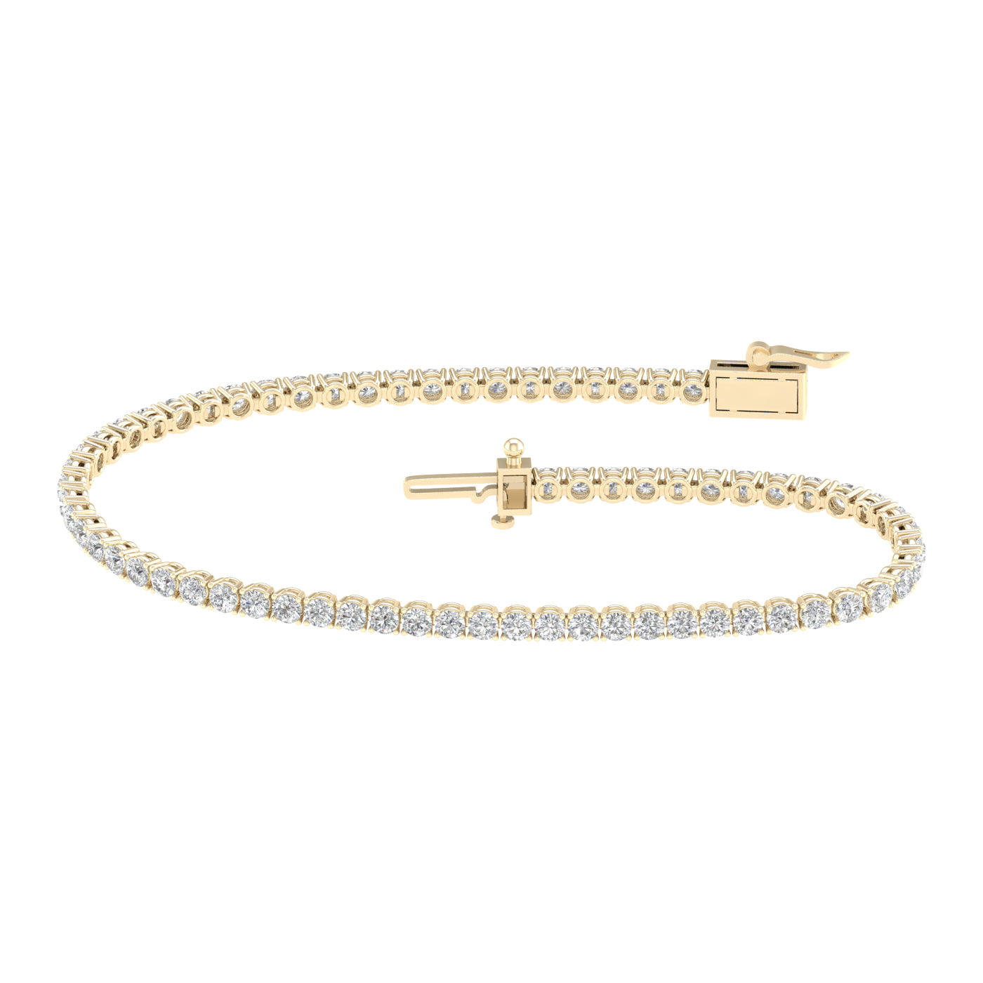 5 Carat Round Lab Grown Diamond 14K Gold Tennis Bracelet