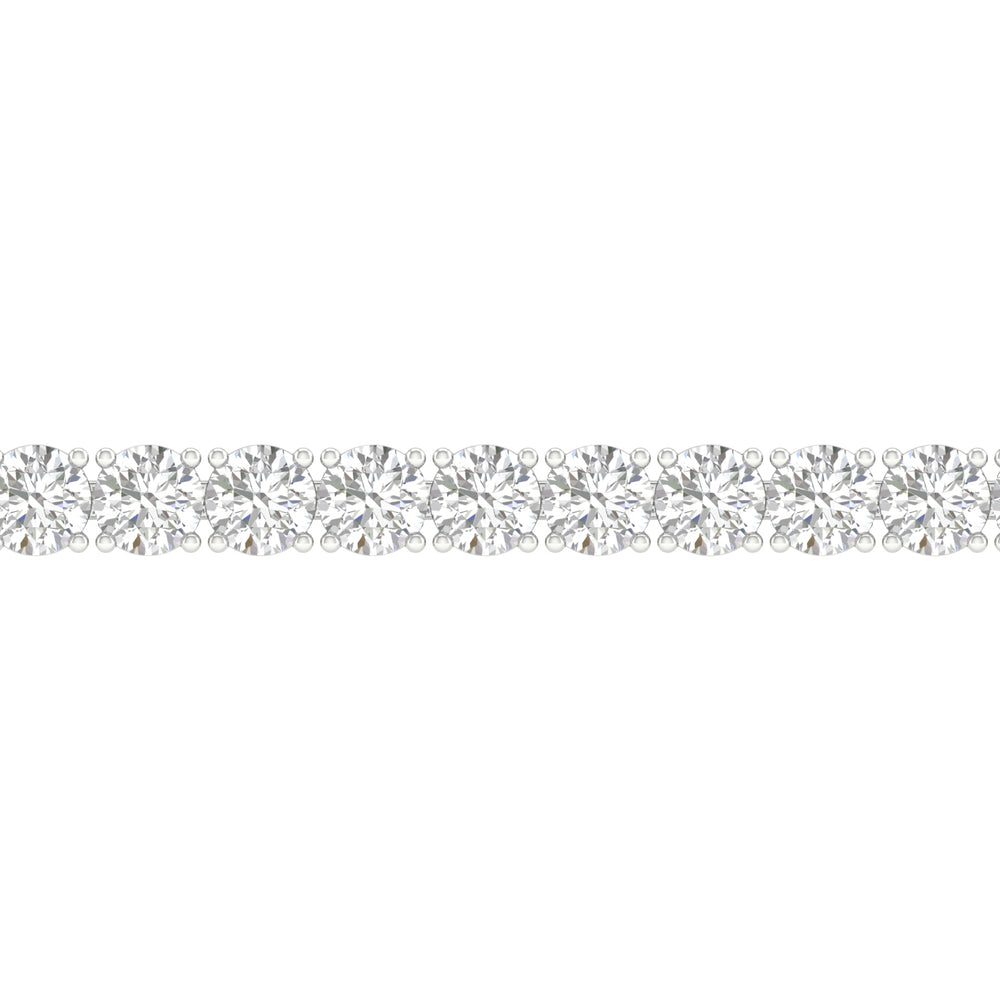7 Carat Round Lab Grown Diamond 14K Gold 4 Prong Tennis Bracelet