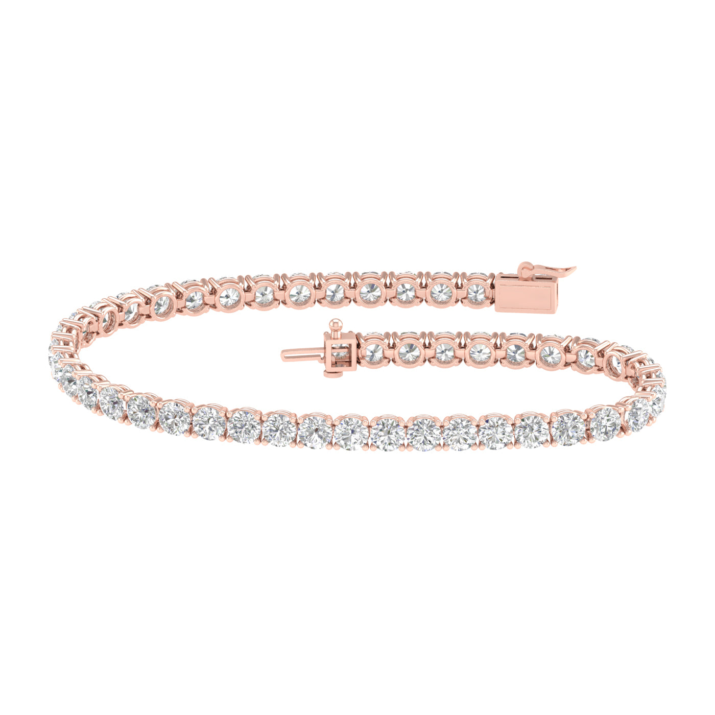 10 Carat Round Lab Grown Diamond 14K Gold Tennis Bracelet