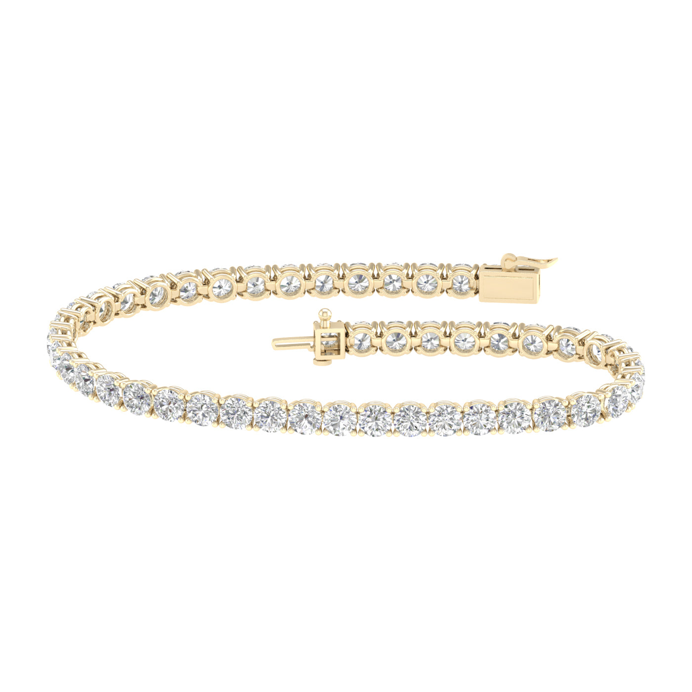 10 Carat Round Lab Grown Diamond 14K Gold Tennis Bracelet