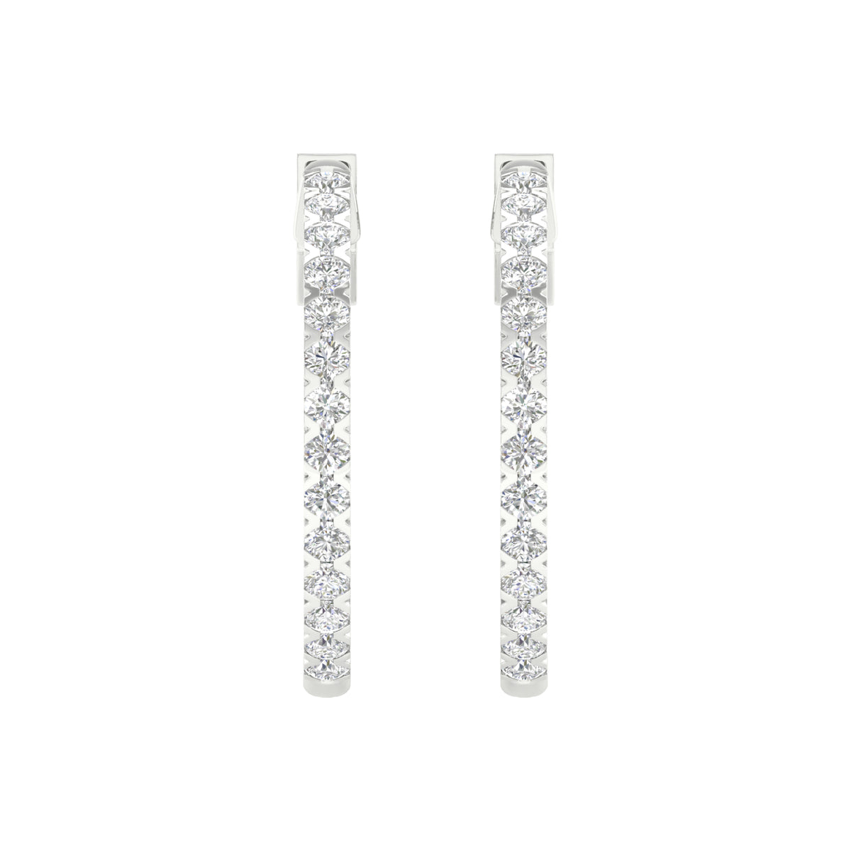 1/2 Carat Round Lab Grown Diamond 14K Gold Hoop Earrings