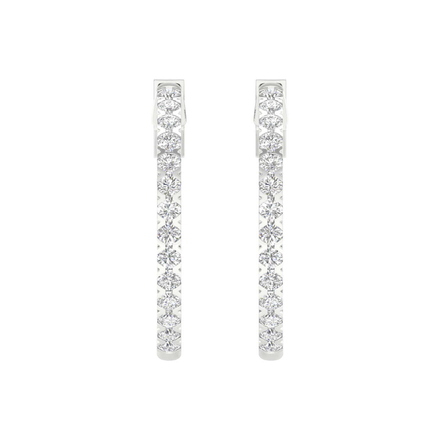 1/2 Carat Round Lab Grown Diamond 14K Gold Hoop Earrings