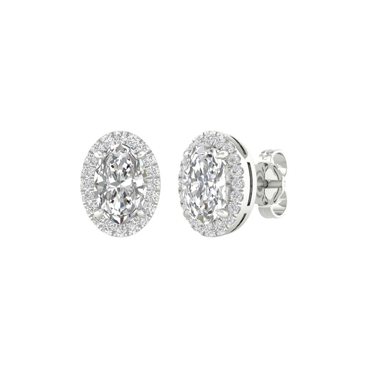 3ct Diamond Halo Earring in 14K White Gold Over Everyday Diamond Earrings,  Womans Diamond Studs, Gold Over Diamond Stud Earring, Man Earring - Etsy