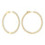 4 Carat Round Lab Grown Diamond 14K Gold Inside Out Hoop Earrings