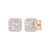 3.25 Carat Princess Lab Grown Diamond 14K Gold Halo Stud Earrings