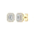 1.16 Carat Emerald Lab Grown Diamond 14K Gold Halo Stud Earrings