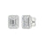 3.25 Carat Emerald Lab Grown Diamond 14K Gold Halo Stud Earrings