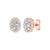 1.16 Carat Oval Lab Grown Diamond 14K Gold Halo Stud Earrings