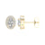 1.16 Carat Oval Lab Grown Diamond 14K Gold Halo Stud Earrings