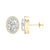 3.25 Carat Oval Lab Grown Diamond 14K Gold Halo Stud Earrings