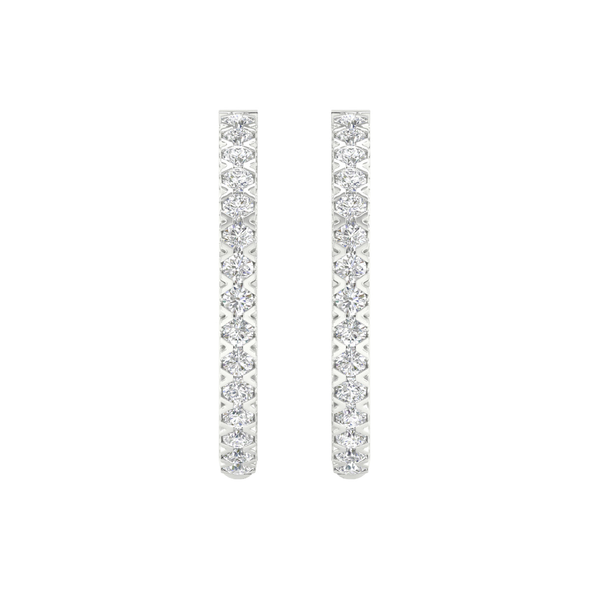 1 Carat Round Lab Grown Diamond 14K Gold Hoop Earrings