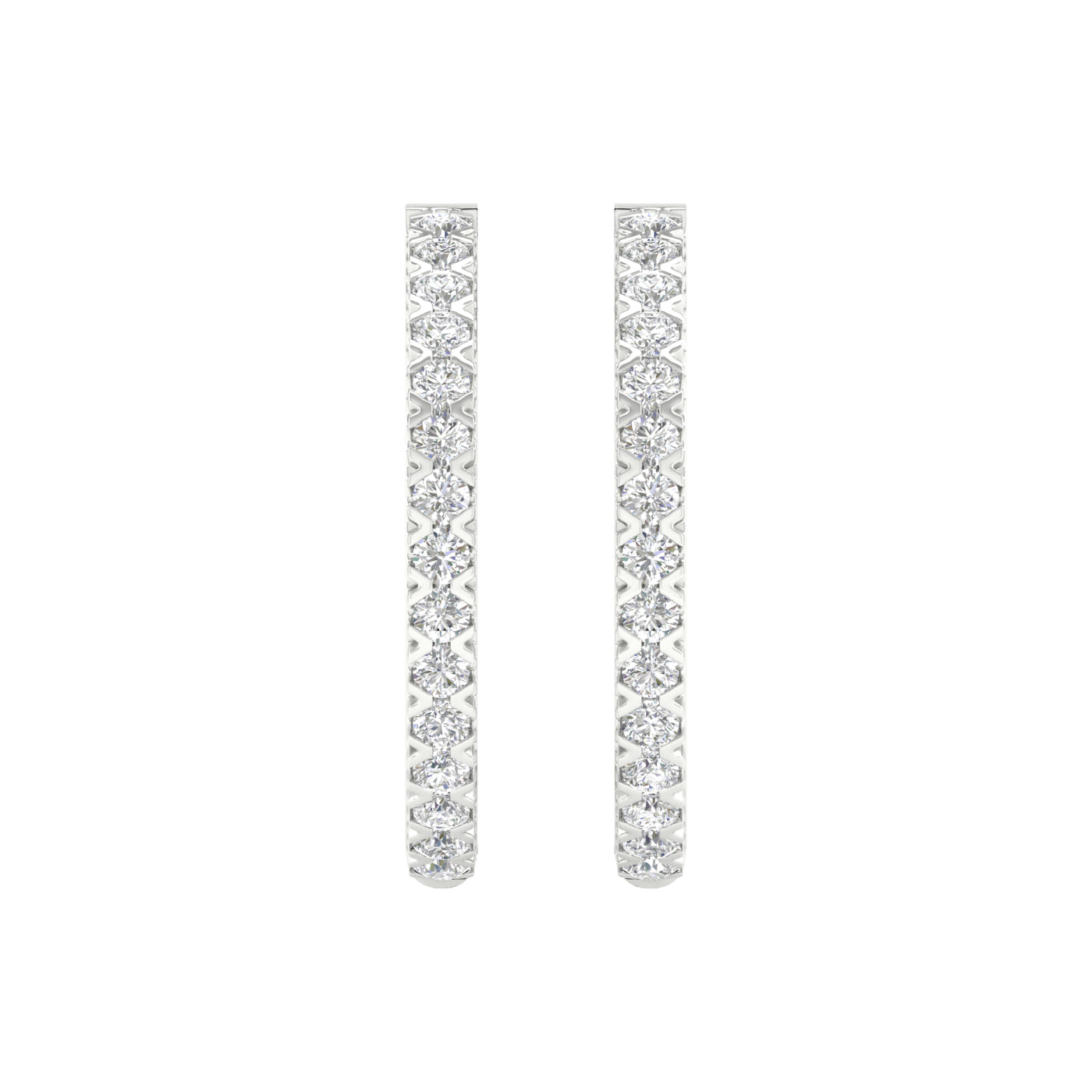 1 Carat Round Lab Grown Diamond 14K Gold Hoop Earrings